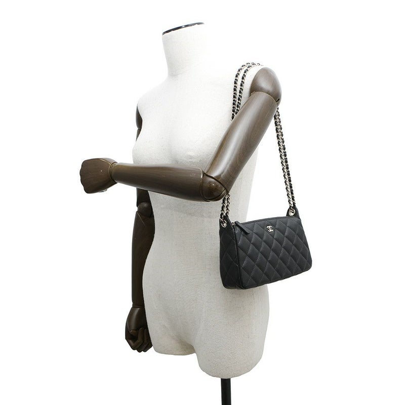 シャネル チェーンショルダーバッグ マトラッセ ココマーク チェーンクラッチ キャビアスキン AP4704 CHANEL 2way 黒