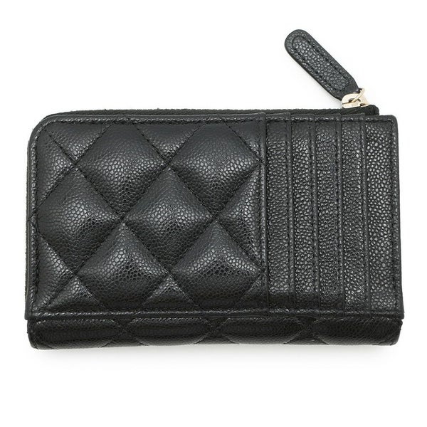 シャネル コインケース マトラッセ ココマーク キャビアスキン AP3179 フラグメント カードケース 黒