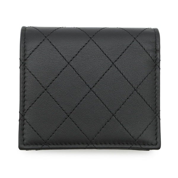シャネル 二つ折り財布 ココマーク マトラッセ スモールウォレット AP4381 CHANEL 黒
