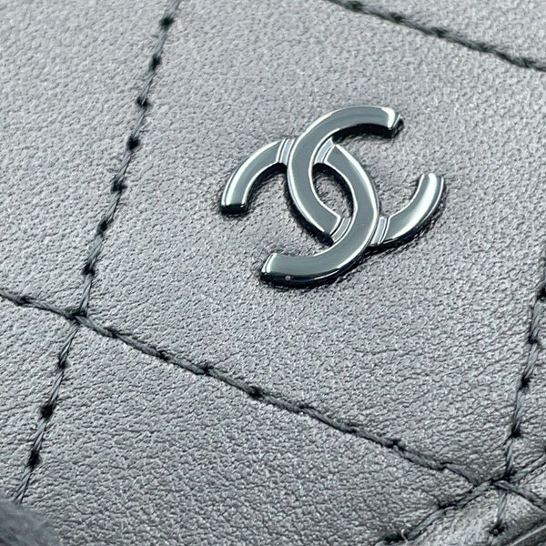 シャネル 二つ折り財布 ココマーク マトラッセ スモールウォレット AP4381 CHANEL 黒