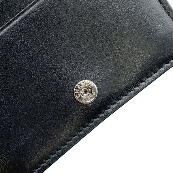 シャネル 二つ折り財布 ココマーク マトラッセ スモールウォレット AP4381 CHANEL 黒