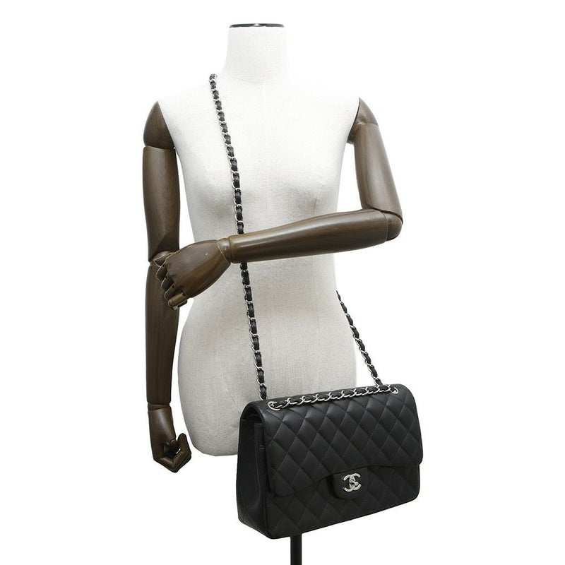 シャネル チェーンショルダーバッグ マトラッセ30 ココマーク Wフラップ ラムスキン A58600 CHANEL 黒