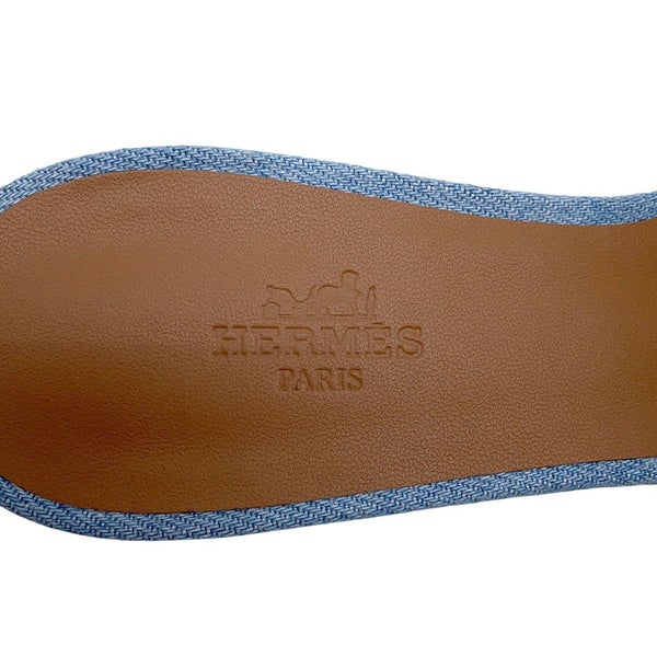 エルメス サンダル オアジス Oasis デニム レディースサイズ37 1/2 HERMES 靴