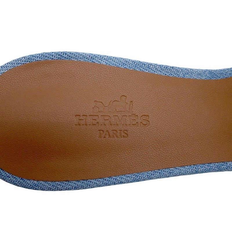 エルメス サンダル オアジス Oasis デニム レディースサイズ37 1/2 HERMES 靴
