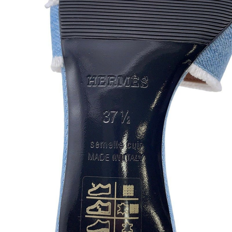 エルメス サンダル オアジス Oasis デニム レディースサイズ37 1/2 HERMES 靴
