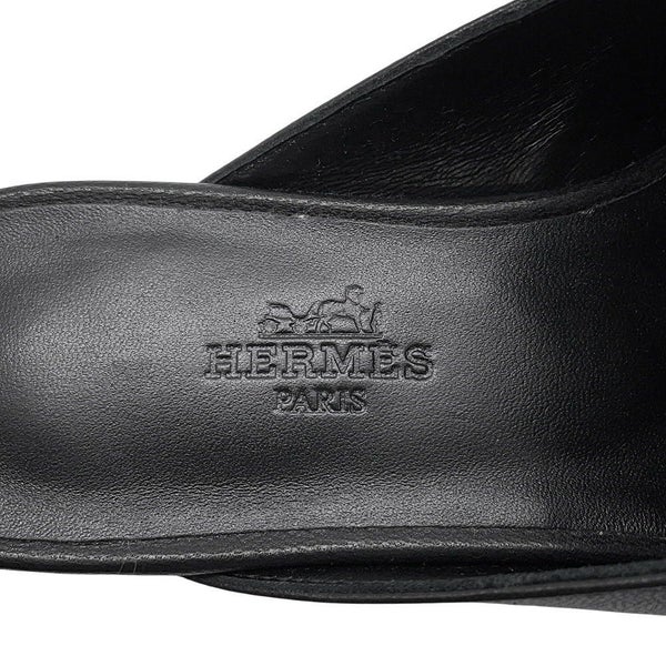 エルメス ミュール オズ OZ レザー レディースサイズ34 HERMES 靴 黒