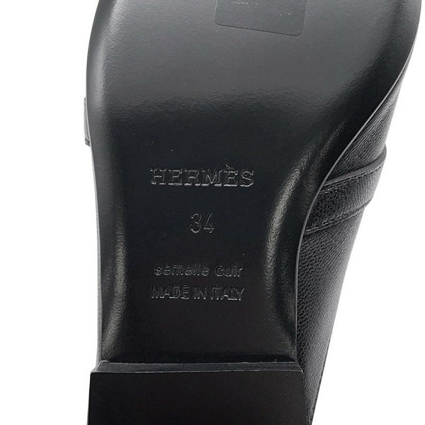 エルメス ミュール オズ OZ レザー レディースサイズ34 HERMES 靴 黒