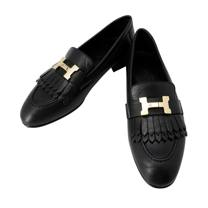 エルメス モカシン ロワイヤル レザー レディースサイズ34 HERMES 靴 黒