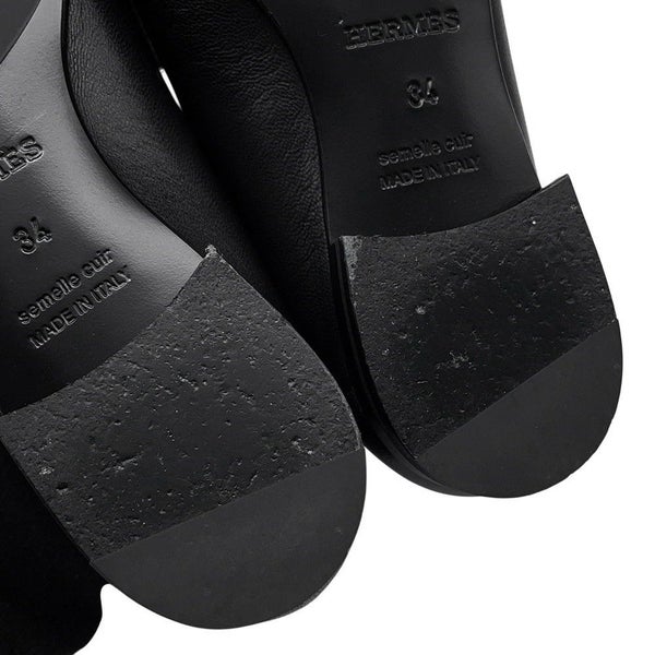 エルメス モカシン ロワイヤル レザー レディースサイズ34 HERMES 靴 黒