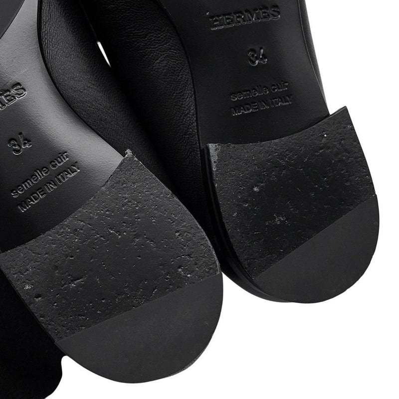 エルメス モカシン ロワイヤル レザー レディースサイズ34 HERMES 靴 黒