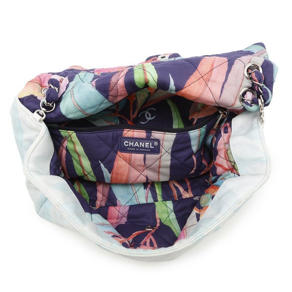 シャネル チェーンショルダーバッグ マトラッセ30 ココマーク ジャングル デニム ダブルチェーン コットン CHANEL