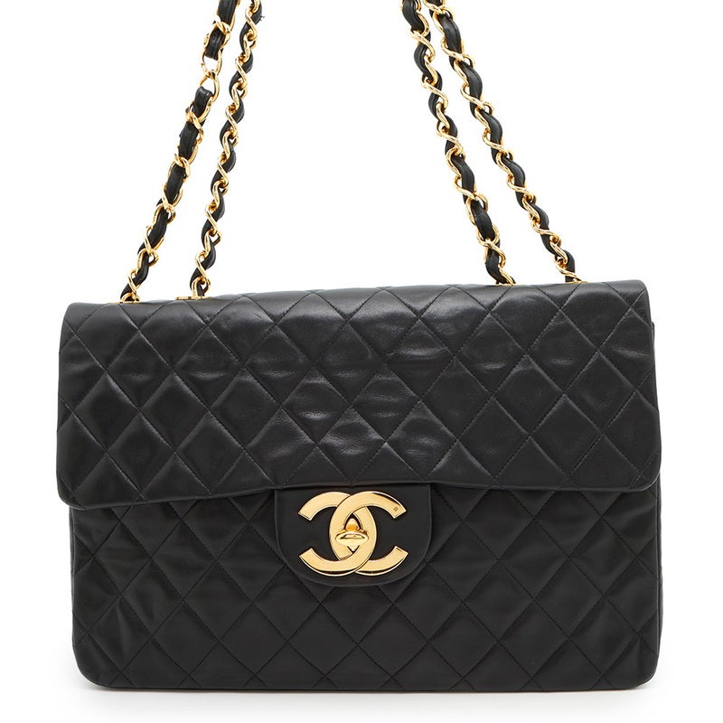 シャネル チェーンショルダーバッグ デカマトラッセ34 ココマーク ラムスキン A01094 CHANEL デカマト 黒
