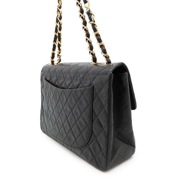 シャネル チェーンショルダーバッグ デカマトラッセ34 ココマーク ラムスキン A01094 CHANEL デカマト 黒