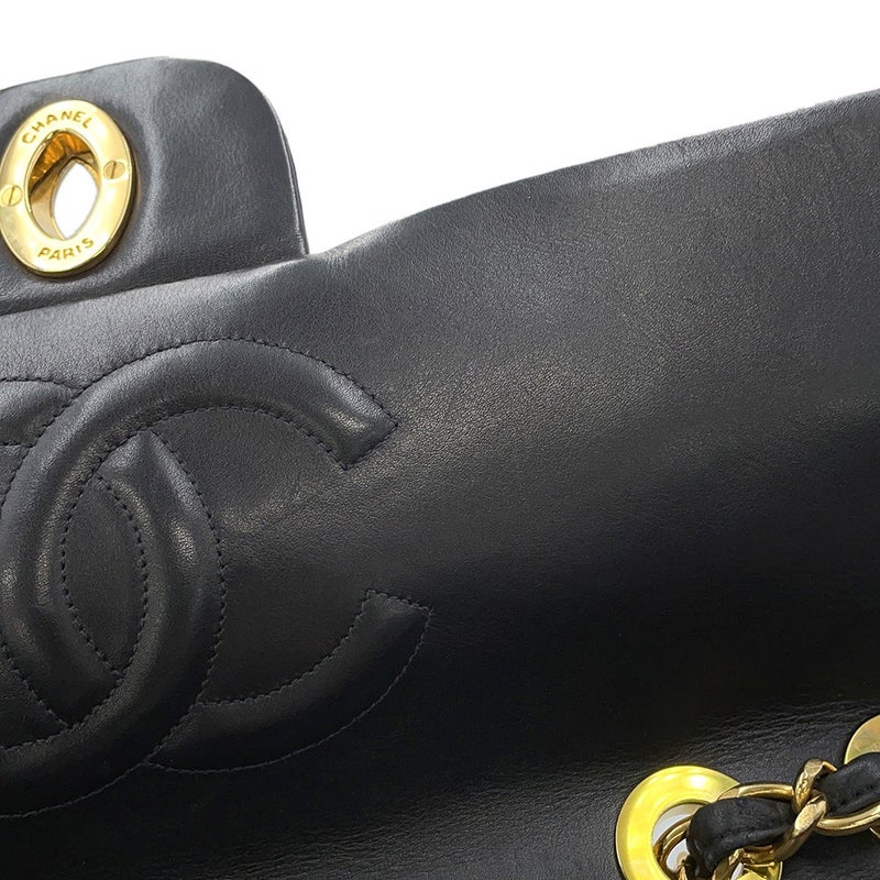 シャネル チェーンショルダーバッグ デカマトラッセ34 ココマーク ラムスキン A01094 CHANEL デカマト 黒