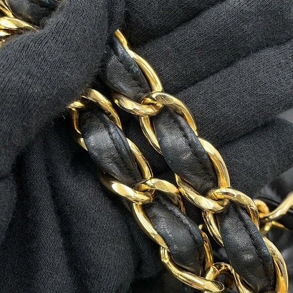 シャネル チェーンショルダーバッグ デカマトラッセ34 ココマーク ラムスキン A01094 CHANEL デカマト 黒