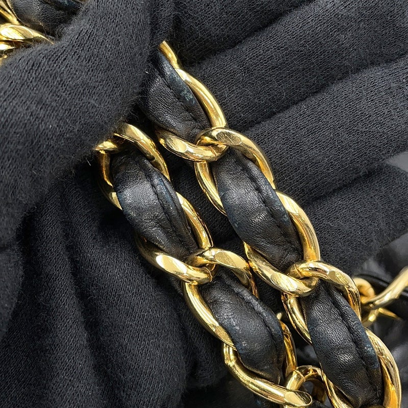 シャネル チェーンショルダーバッグ デカマトラッセ34 ココマーク ラムスキン A01094 CHANEL デカマト 黒