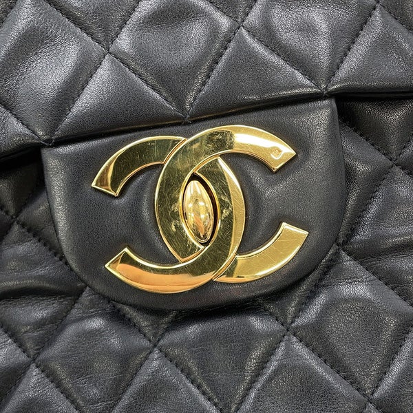 シャネル チェーンショルダーバッグ デカマトラッセ34 ココマーク ラムスキン A01094 CHANEL デカマト 黒