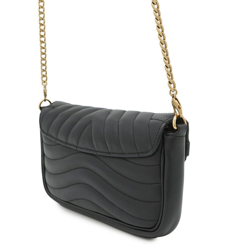 ルイヴィトン チェーンウォレット ニューウェーブ ポシェット・チェーン M63929 LOUIS VUITTON 長財布 ブラック 黒