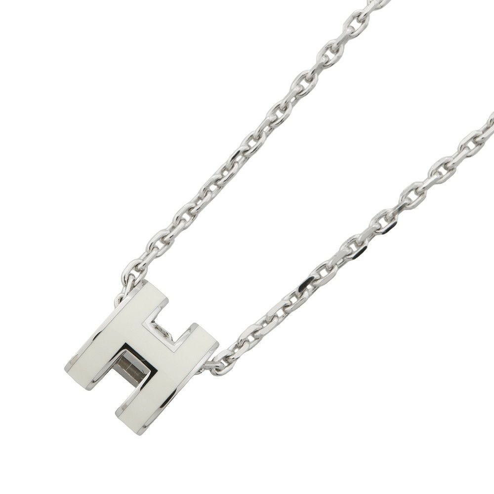エルメス ネックレス ミニ・ポップアッシュ ホワイト/シルバー金具