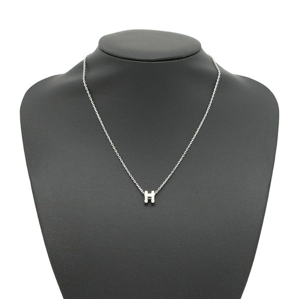 エルメス ネックレス ミニ・ポップアッシュ ホワイト/シルバー金具 HERMES アクセサリー ポップH