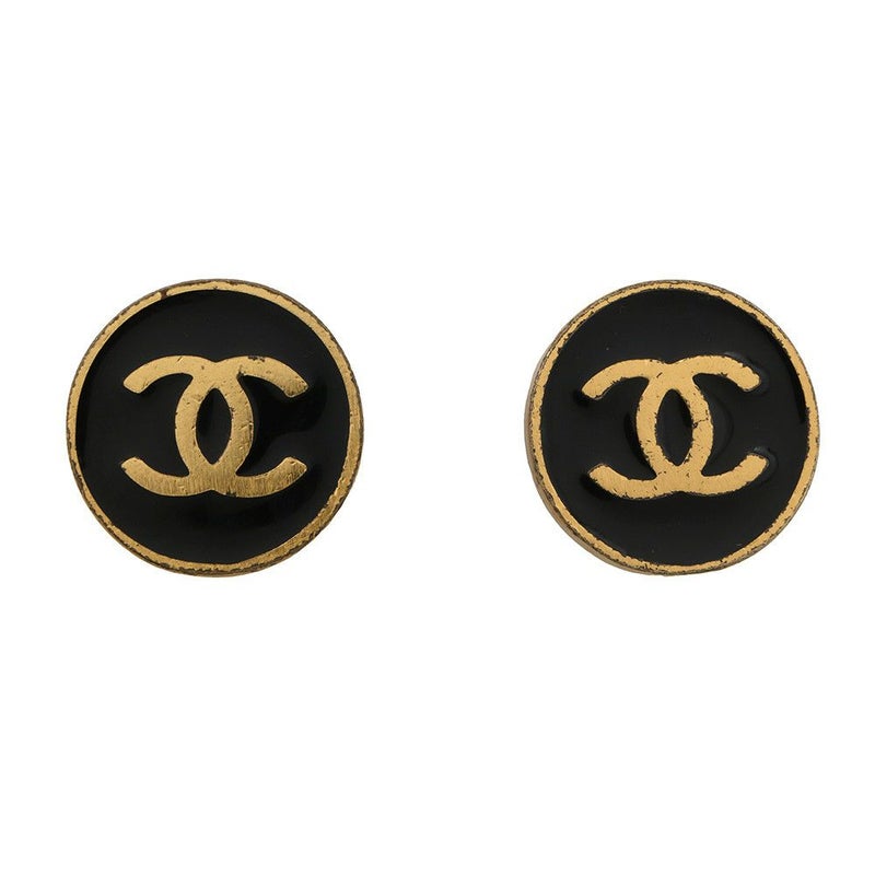 シャネル イヤリング ココマーク ラウンド メタル 01P CHANEL アクセサリー 黒