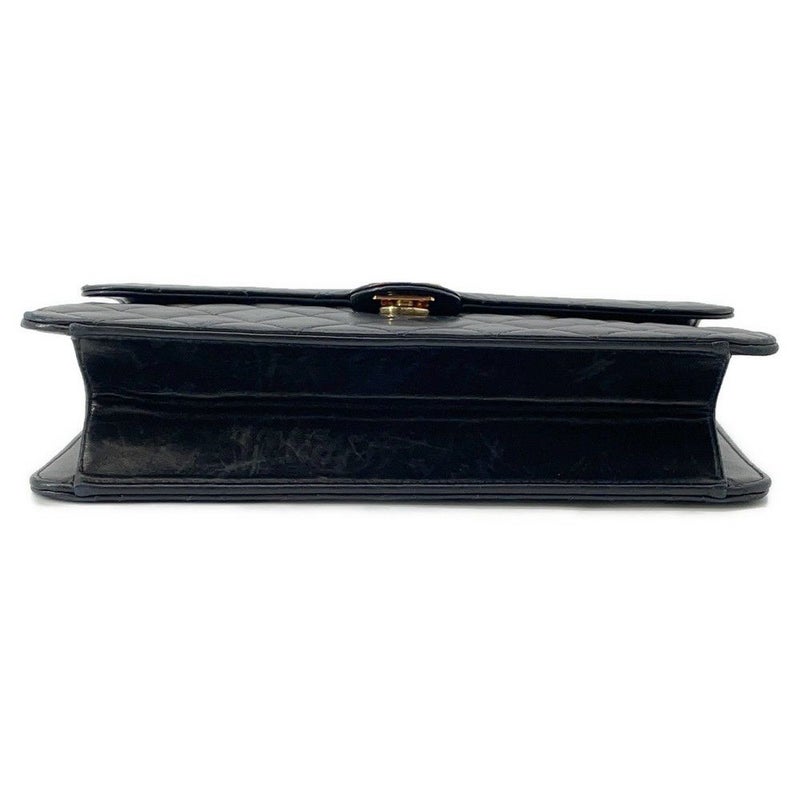 シャネル チェーンショルダーバッグ マトラッセ ココマーク プッシュロック ラムスキン A03570 CHANEL 黒