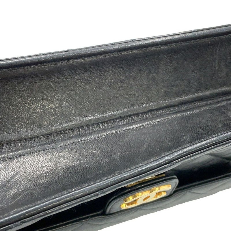 シャネル チェーンショルダーバッグ マトラッセ ココマーク プッシュロック ラムスキン A03570 CHANEL 黒