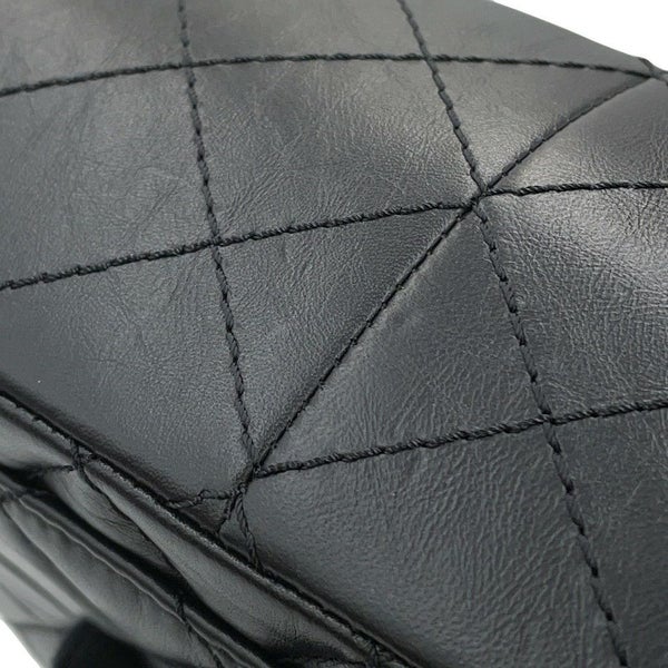 シャネル チェーンショルダーバッグ マトラッセ 2.55 ダブルフラップ エイジドカーフレザー A37590 CHANEL 黒