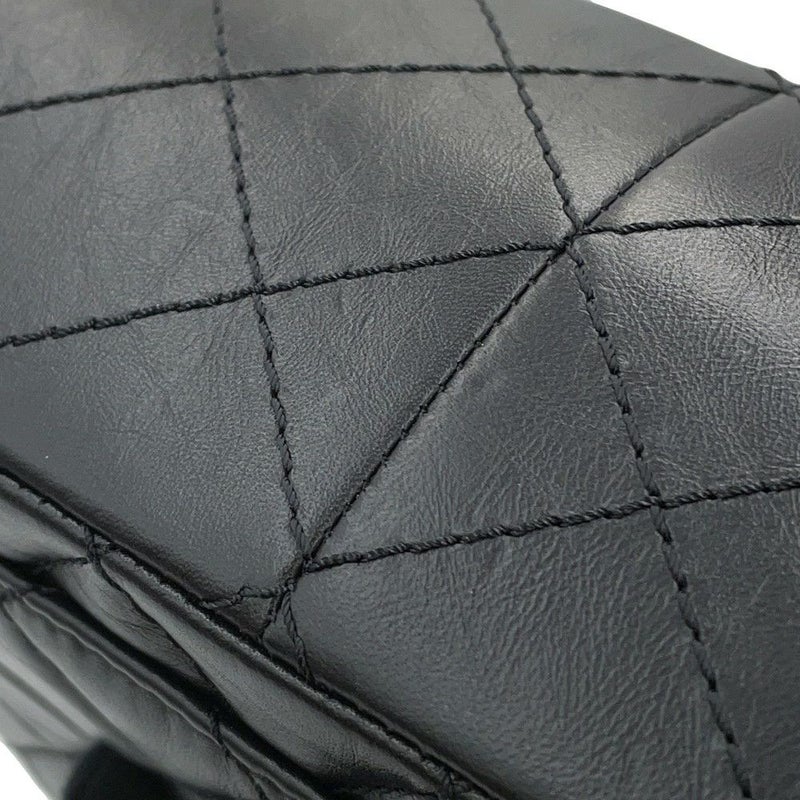 シャネル チェーンショルダーバッグ マトラッセ 2.55 ダブルフラップ エイジドカーフレザー A37590 CHANEL 黒