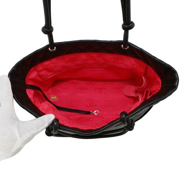 シャネル トートバッグ カンボンライン ラージトート ココマーク レザー A25169 CHANEL 黒