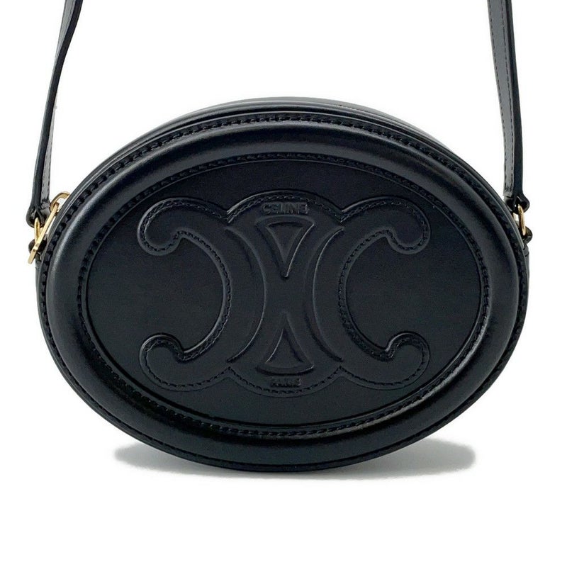 セリーヌ ショルダーバッグ オーバルパース キュイルトリオンフ 10I703 CELINE 黒