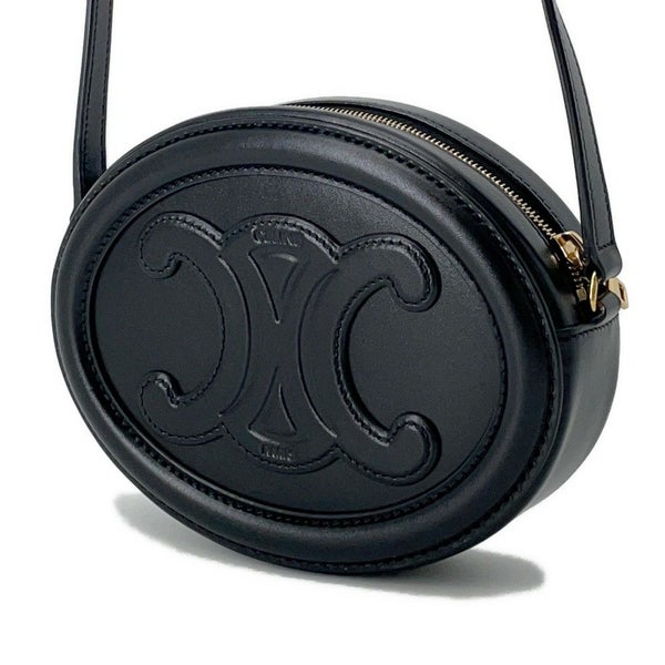 セリーヌ ショルダーバッグ オーバルパース キュイルトリオンフ 10I703 CELINE 黒