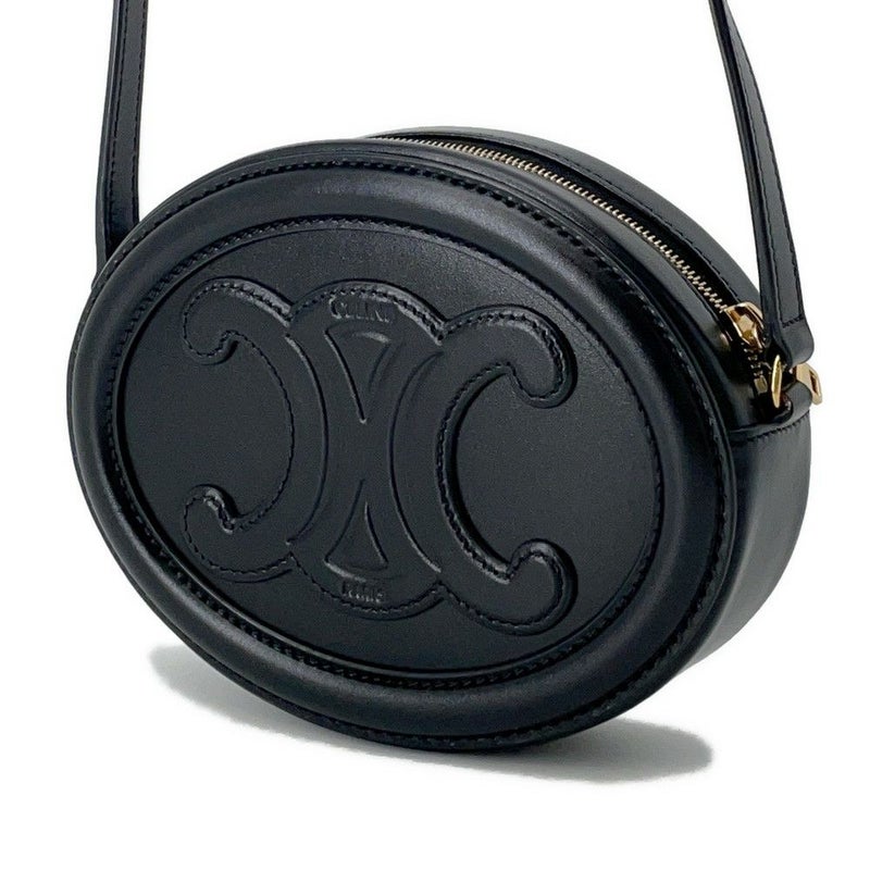 セリーヌ ショルダーバッグ オーバルパース キュイルトリオンフ 10I703 CELINE 黒