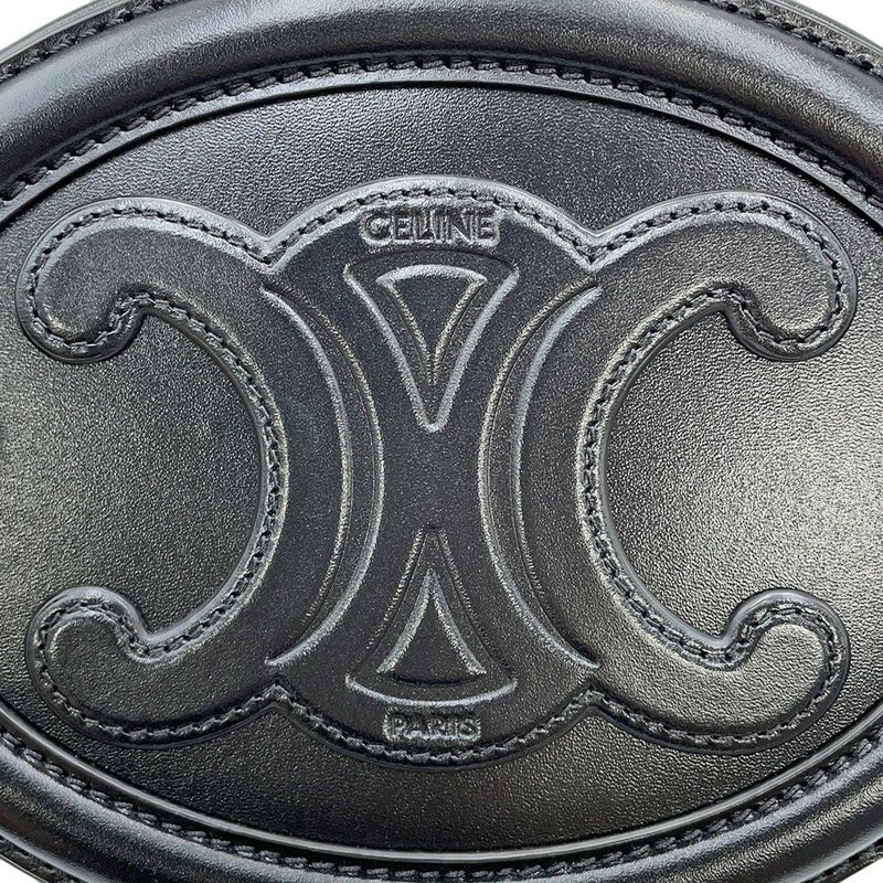 セリーヌ ショルダーバッグ オーバルパース キュイルトリオンフ 10I703 CELINE 黒