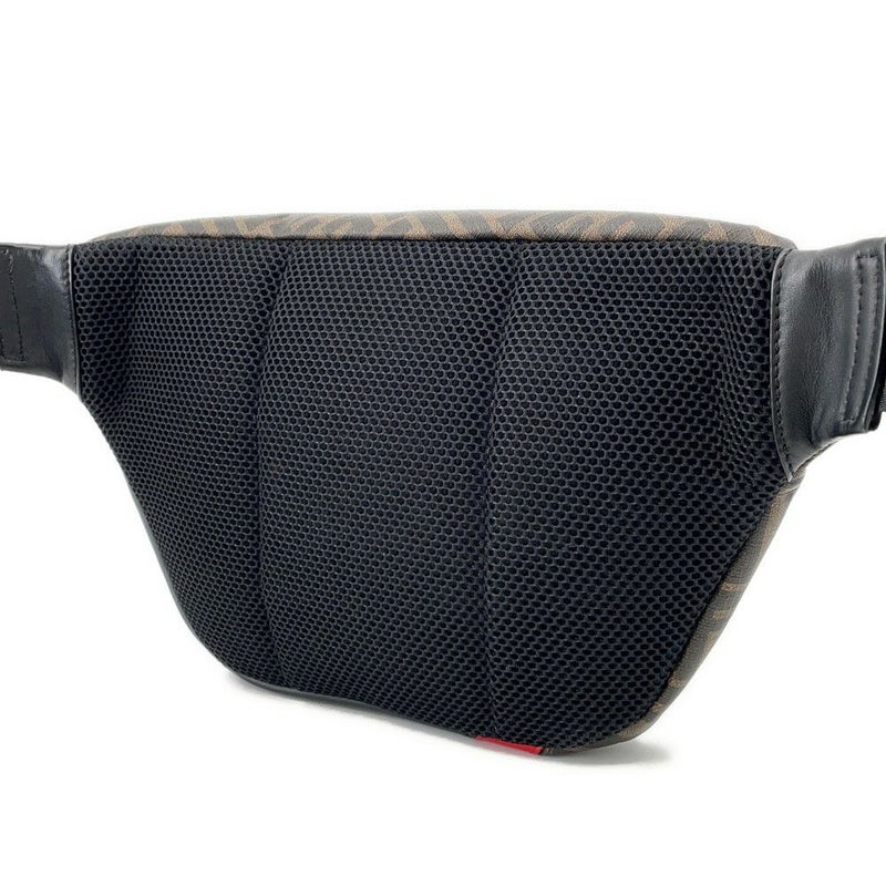 フェンディ ボディバッグ ズッカ柄 PVC レザー 7VA434 FENDI ウエストバッグ ウエストポーチ 黒