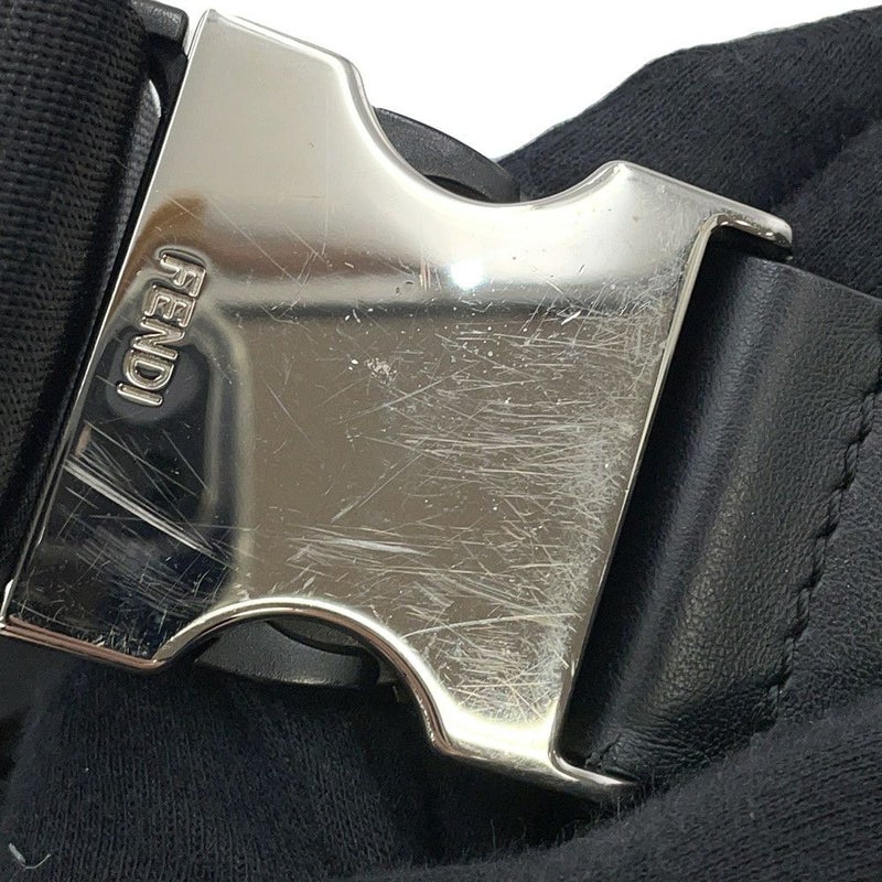 フェンディ ボディバッグ ズッカ柄 PVC レザー 7VA434 FENDI ウエストバッグ ウエストポーチ 黒