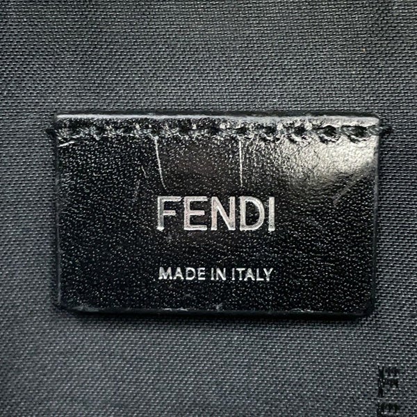 フェンディ ボディバッグ ズッカ柄 PVC レザー 7VA434 FENDI ウエストバッグ ウエストポーチ 黒