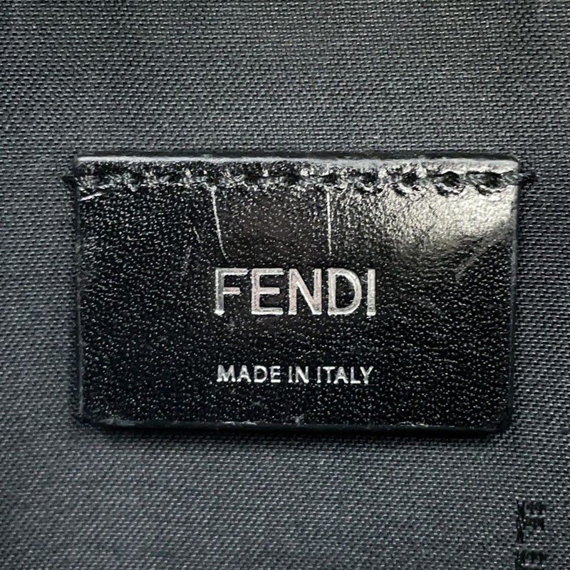 フェンディ ボディバッグ ズッカ柄 PVC レザー 7VA434 FENDI ウエストバッグ ウエストポーチ 黒