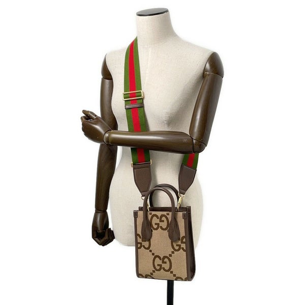 グッチ ハンドバッグ ジャンボGG ミニ キャンバス レザー 699406 GUCCI 2way