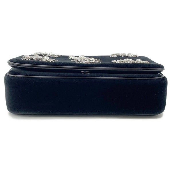 バーバリー チェーンショルダーバッグ LOLA ローラバッグ ベルベット ラインストーン BURBERRY 黒 ワンショルダー