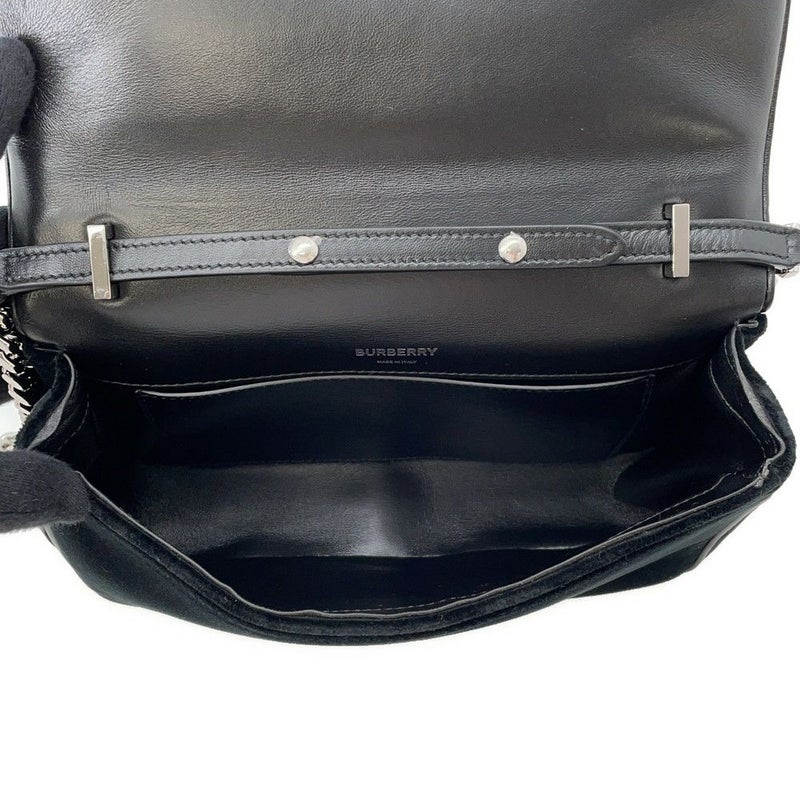 バーバリー チェーンショルダーバッグ LOLA ローラバッグ ベルベット ラインストーン BURBERRY 黒 ワンショルダー