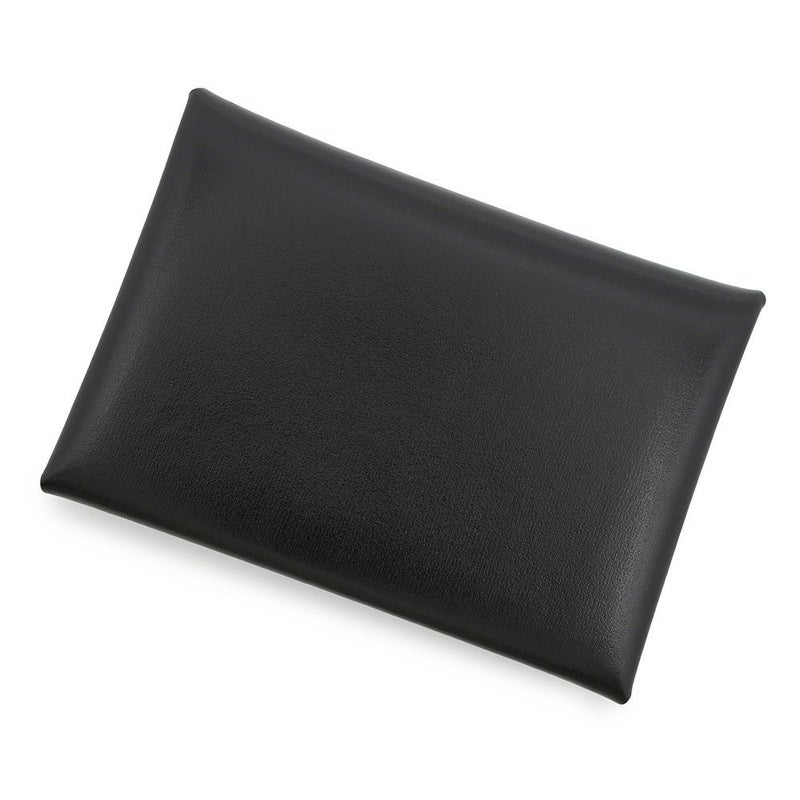 エルメス コインケース カルヴィ デュオ ブラック/シルバー金具 ボックスカーフ W刻印 財布 黒