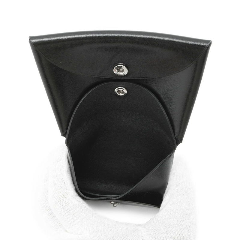 エルメス コインケース カルヴィ デュオ ブラック/シルバー金具 ボックスカーフ W刻印 財布 黒