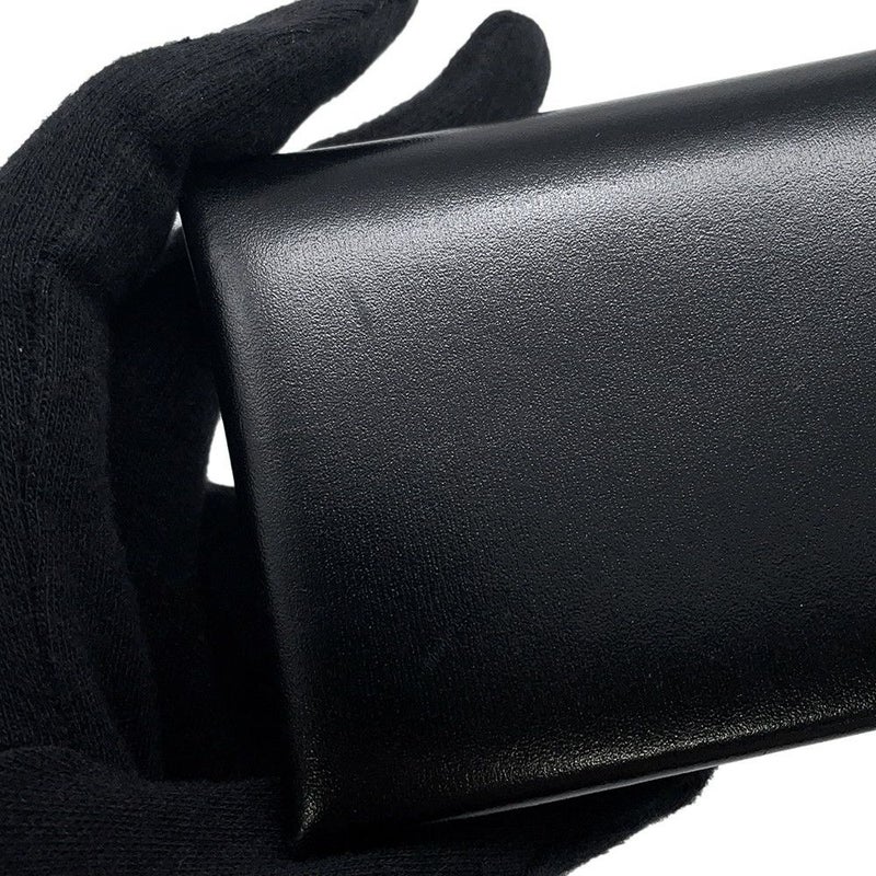 エルメス コインケース カルヴィ デュオ ブラック/シルバー金具 ボックスカーフ W刻印 財布 黒