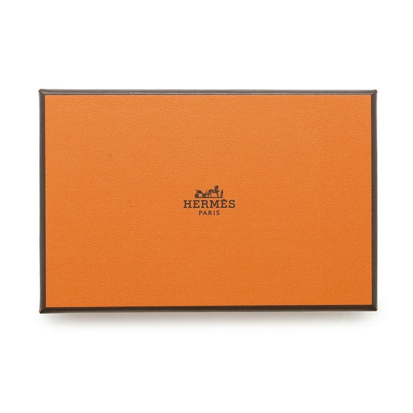 エルメス コインケース カルヴィ デュオ ブラック/シルバー金具 ボックスカーフ W刻印 財布 黒