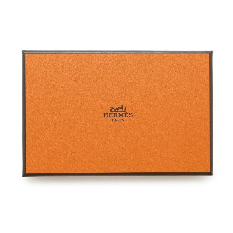 エルメス コインケース カルヴィ デュオ ブラック/シルバー金具 ボックスカーフ W刻印 財布 黒