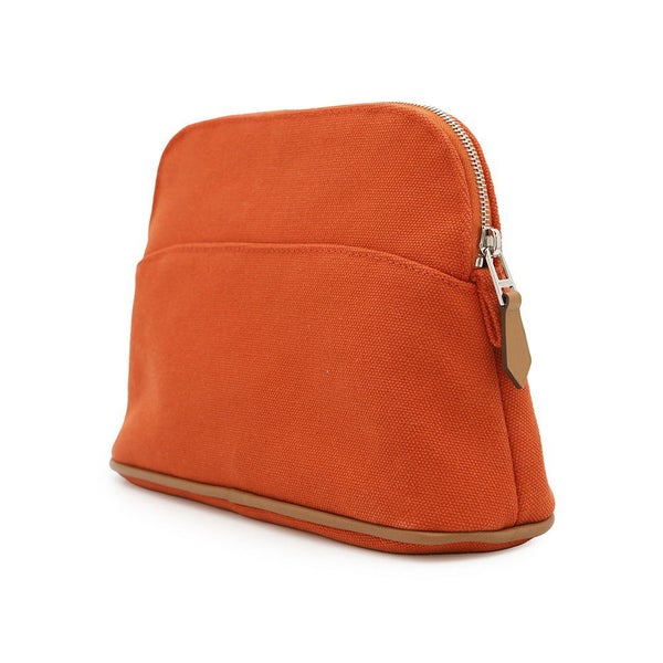 エルメス ポーチ ボリードポーチ ミニ オレンジ/シルバー金具 キャンバス HERMES 小物入れ