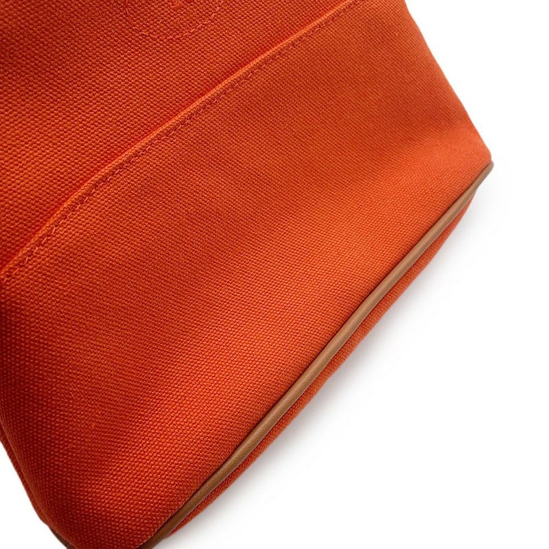 エルメス ポーチ ボリードポーチ ミニ オレンジ/シルバー金具 キャンバス HERMES 小物入れ