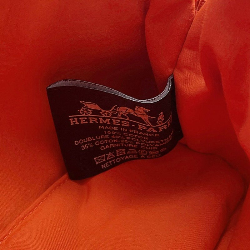 エルメス ポーチ ボリードポーチ ミニ オレンジ/シルバー金具 キャンバス HERMES 小物入れ