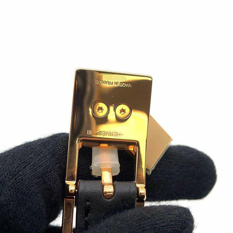 エルメス べルト ラッキー 15 ブラック/ゴールド/ピンクゴールド金具 スイフト/ヴォーエプソン サイズ75 Z刻印